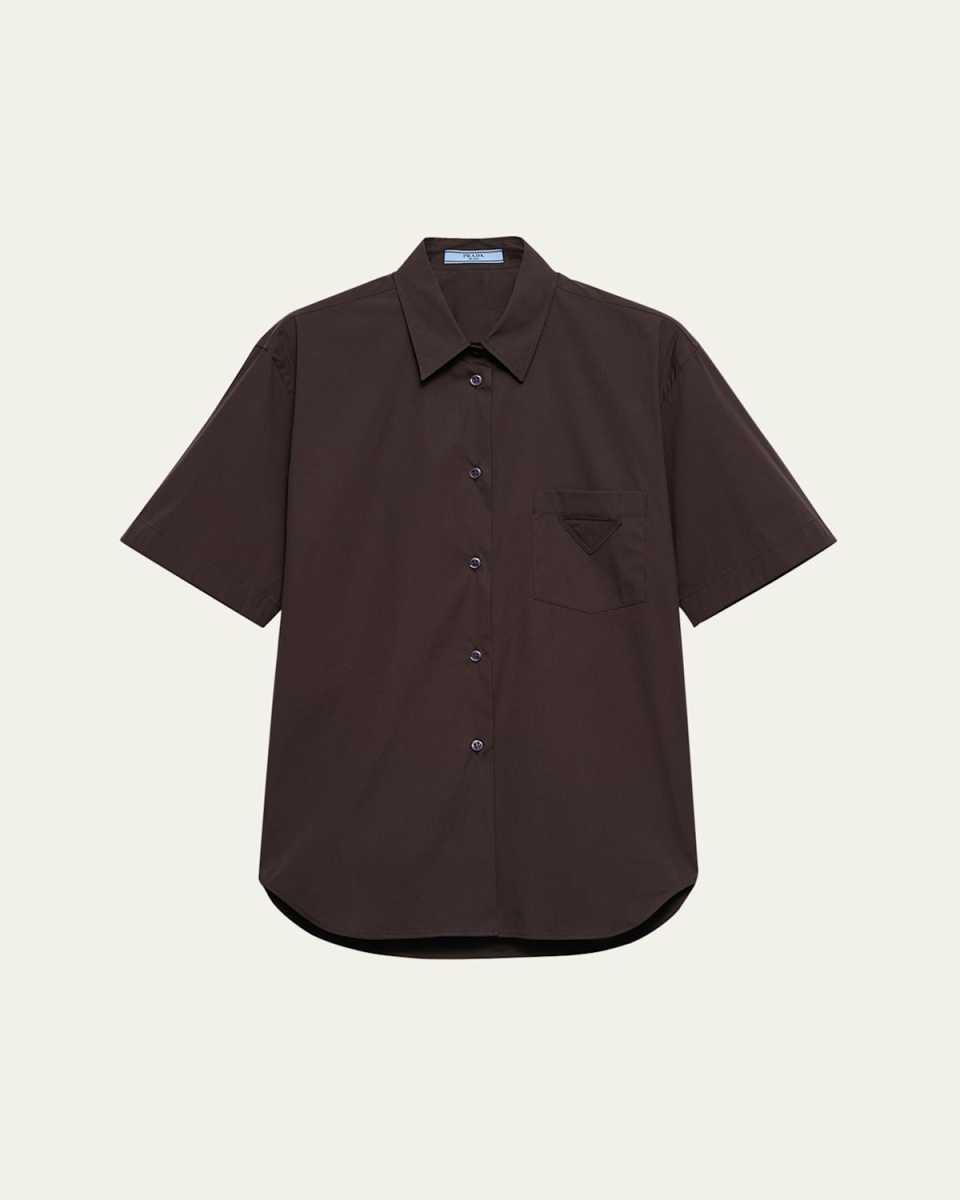 Short-Sleeve Stretch Poplin Shirt